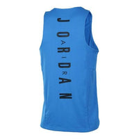 Men's Air Jordan Ultimate Flight Logo Printing Quick Dry Breathable Sports Blue Vest 842315-435