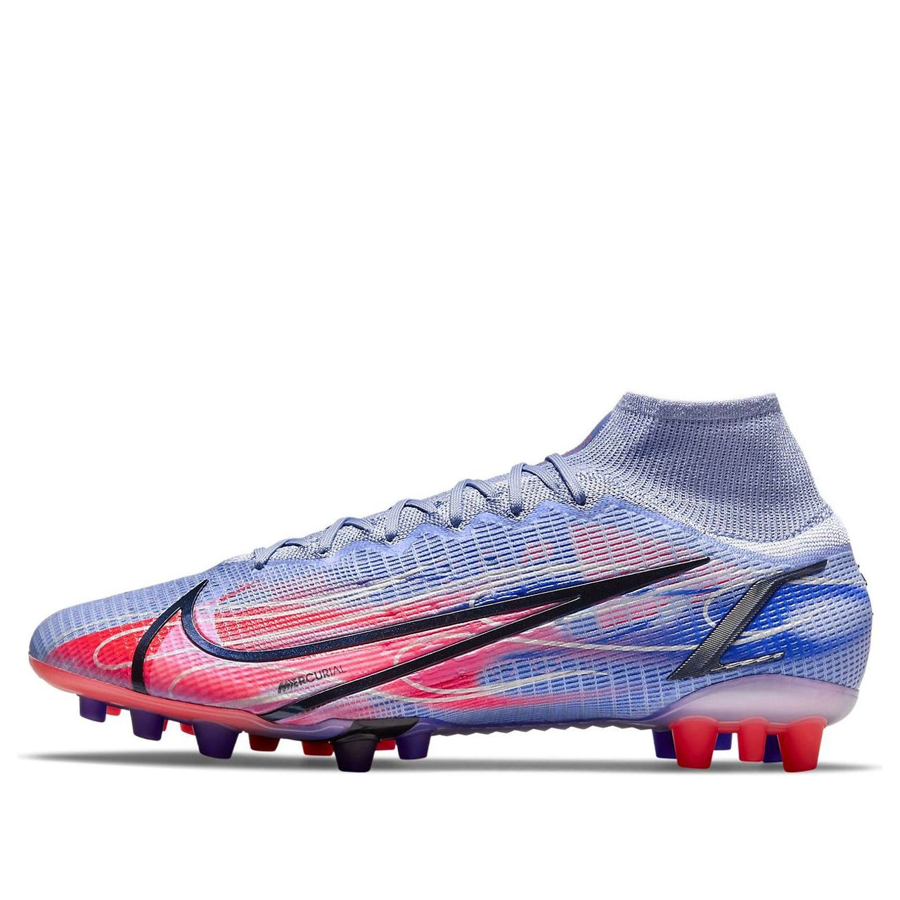 Nike Mercurial Superfly 8 Elite KM AG Artificial Grass 'Light Thistle Purple Dazzling Indigo Purple Bright Deep Red' DJ3973-506