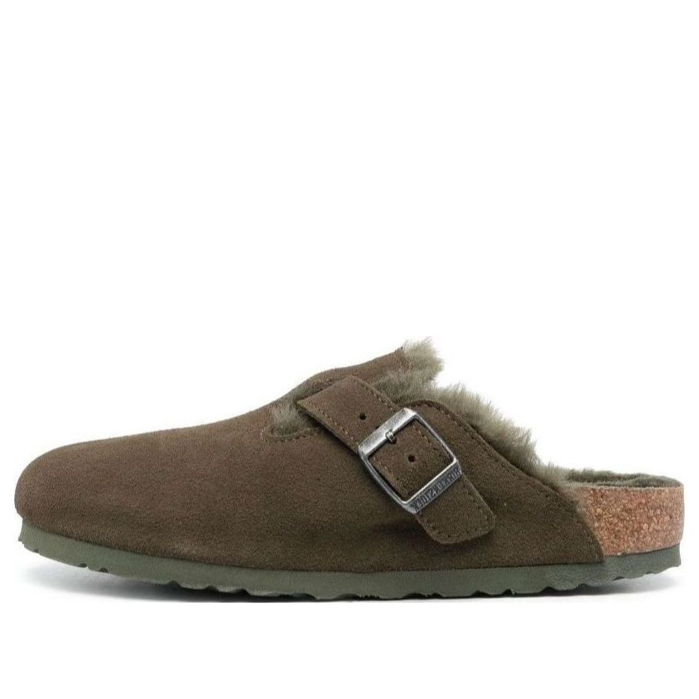 Birkenstock Boston Shearling Suede Leather Narrow Fit 'Thyme' 1025667