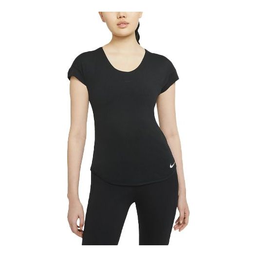 (WMNS) Nike Breathe Casual Sports Breathable Round Neck Short Sleeve Black CZ9611-010