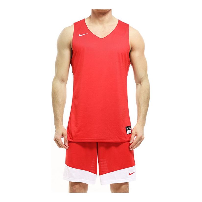Nike Sports Training Breathable Shorts Red White Splicing 867768-658