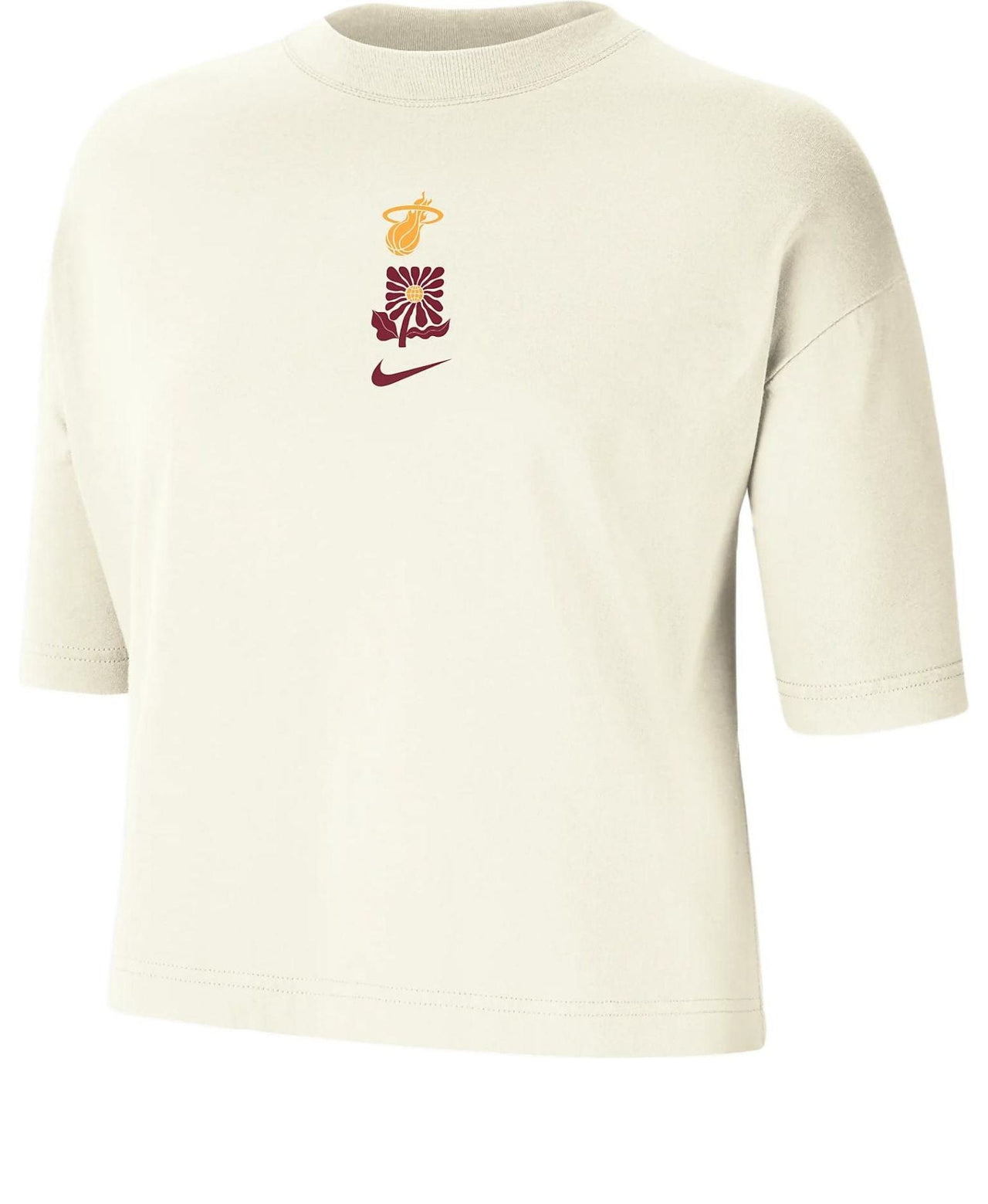 (WMNS) Nike NBA Miami Heat Courtside Boxy T-Shirt 'Beige' FV9374-901