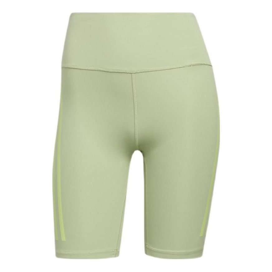 (WMNS) adidas Essentials 3-stripes Waisted Short Leggings 'Green' HD4471