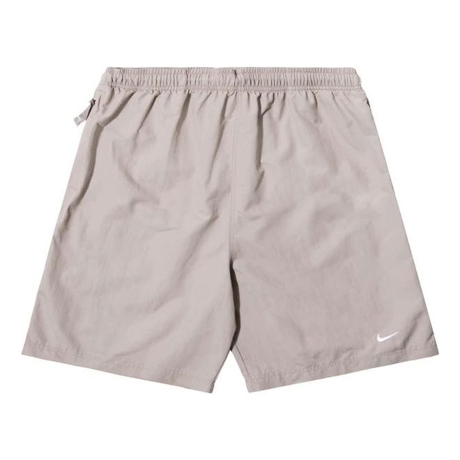 Men's Nike Swoosh Logo Embroidered Solid Color Loose Shorts Brown DM4400-245