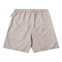 Men's Nike Swoosh Logo Embroidered Solid Color Loose Shorts Brown DM4400-245