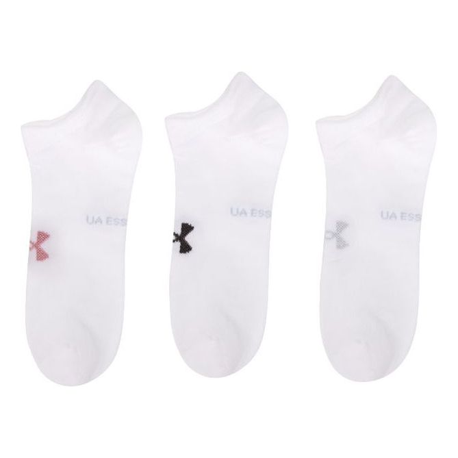 Under Armour Essential No Show 3-Pack Socks 'White' 1361459-100