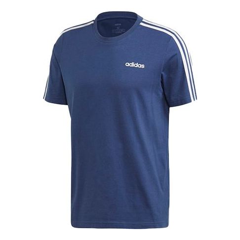 adidas E 3S Tee Training Sports Round Neck Short Sleeve Blue FM6228