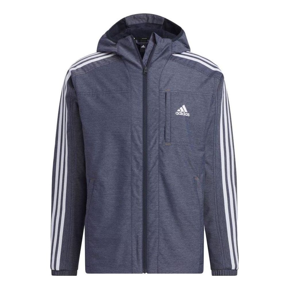 adidas 24/7 Regular Fit Wind.RDY Denim Woven Regular Hooded Windbreaker Jacket 'Grey White' IK7324
