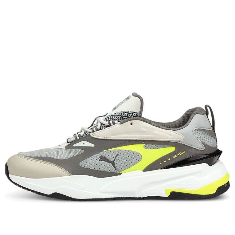 PUMA RS-Fast Neon Running Shoes White/Brown/Yellow 382520-02