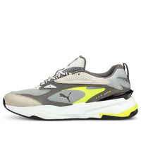 PUMA RS-Fast Neon Running Shoes White/Brown/Yellow 382520-02