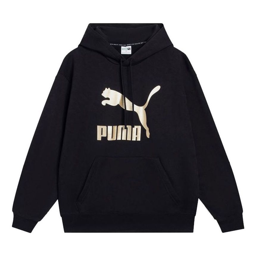 PUMA Classics Metallic Regular Fit Hoodie 'Black' 537678-01