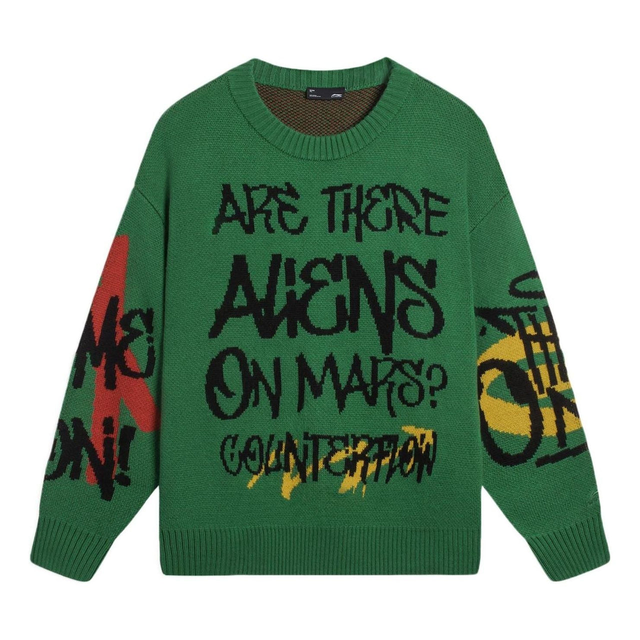 Li-Ning CF Mars Graphic Crew Neck Sweater 'Green' AMBS187-2