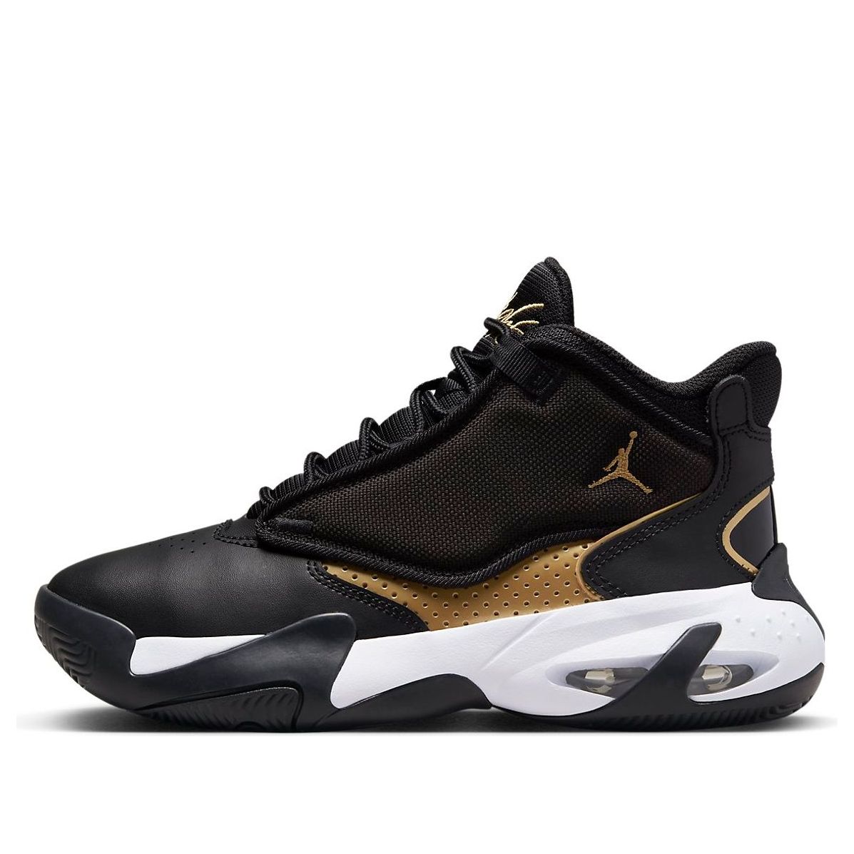 (GS) Air Jordan Max Aura 4 'Black Metallic Gold' DQ8404-071