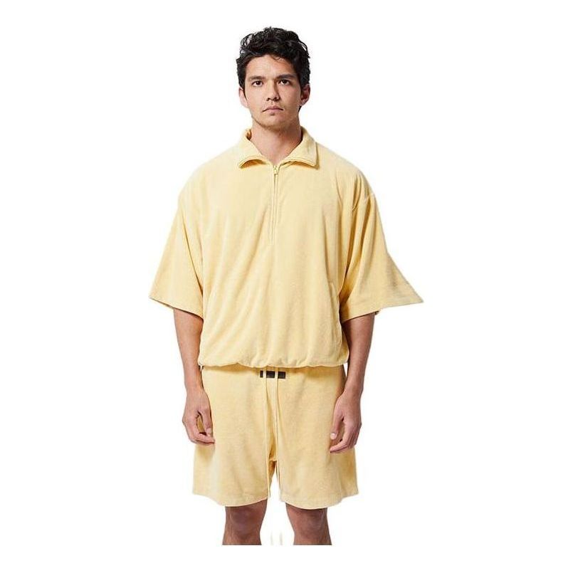 Fear of God Essentials Halfzip 3 Short Sleeve Boxy Polo T-Shirt 'Yellow' 125BT224092F