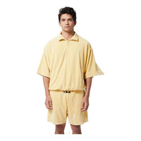 Fear of God Essentials Halfzip 3 Short Sleeve Boxy Polo T-Shirt 'Yellow' 125BT224092F