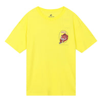 Men's Nike TIGER Logo Printing Round Neck Short Sleeve Yellow T-Shirt DO6628-731