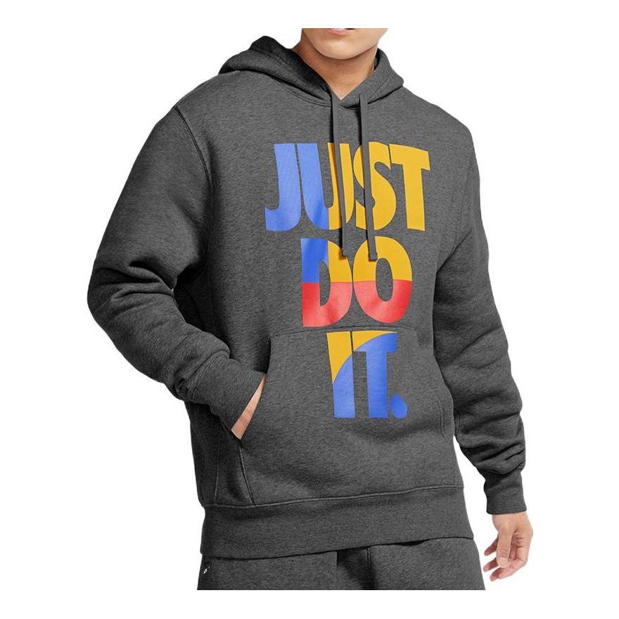 Nike Sportswear Pullover Fleece Hoodie Just Do It 'Grey' CU4271-071