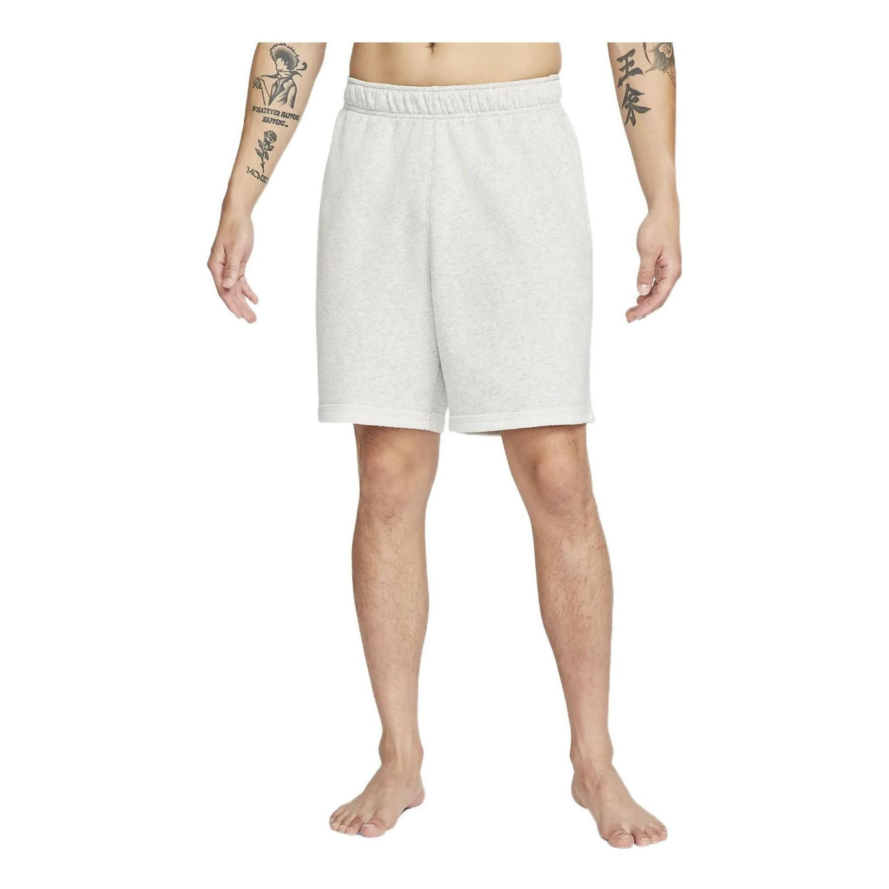 Men's Nike Yoga Therma-FIT Logo Printing Solid Color Sports Shorts Gray DM7832-050