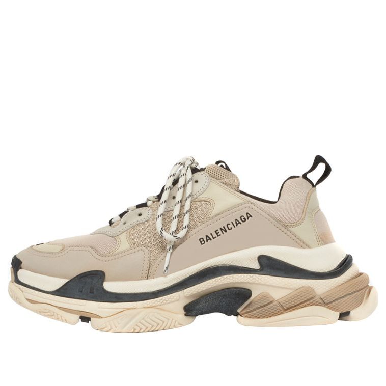(WMNS) Balenciaga Triple S Daddy Shoes Beige/Black 524039W09OM9787