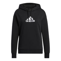 (WMNS) adidas Logo Hoodie 'Black' HM7069