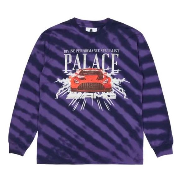 PALACE SS21 x AMG Unisex Longsleeve Purple Logo Printing Long Sleeve Sweatshirt Purple P20AMGLS002