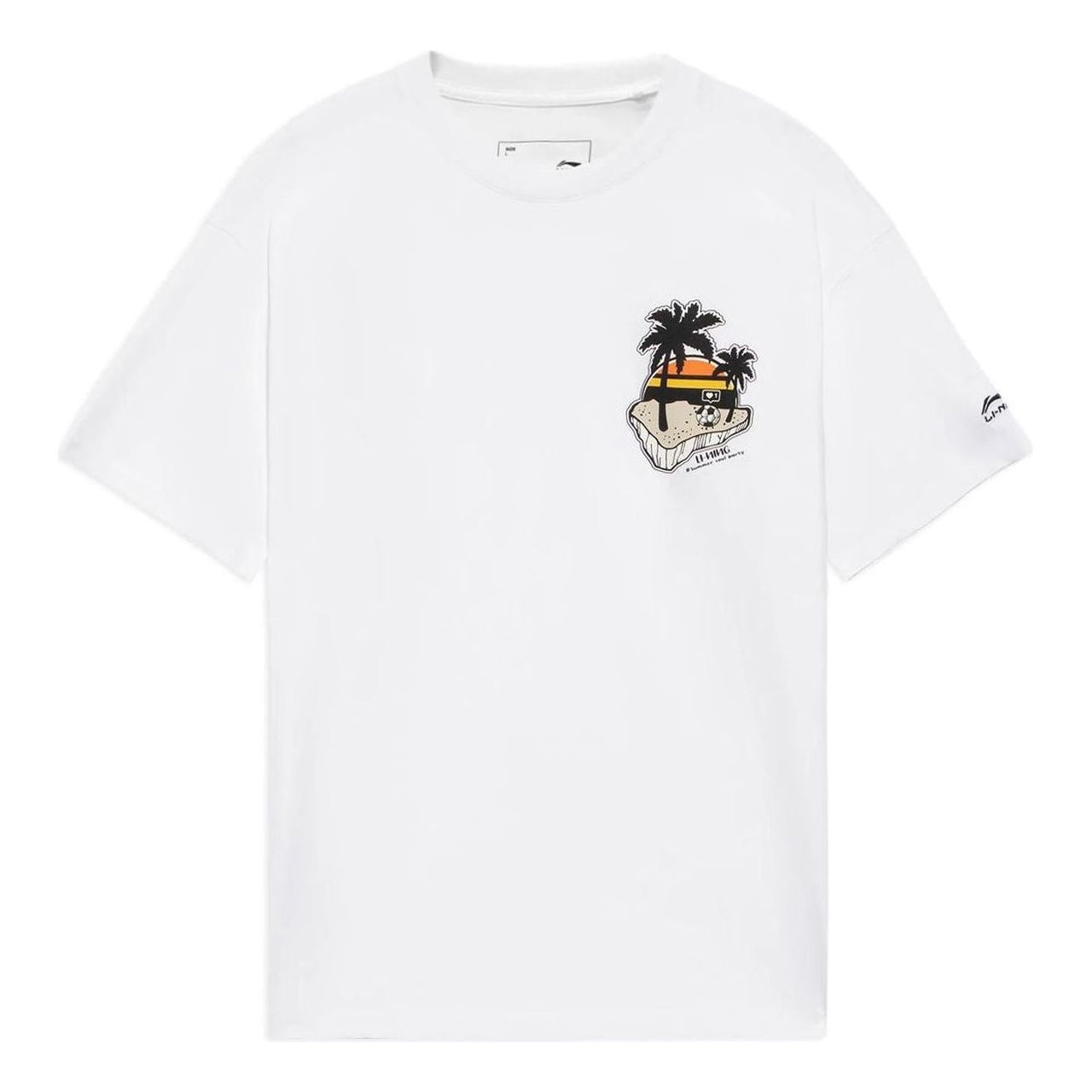 Li-Ning Beach Graphic Loose Fit T-shirt 'White' AHSS327-1
