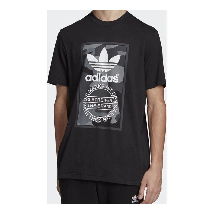 adidas originals Camouflage Printing Short Sleeve Black ED6965