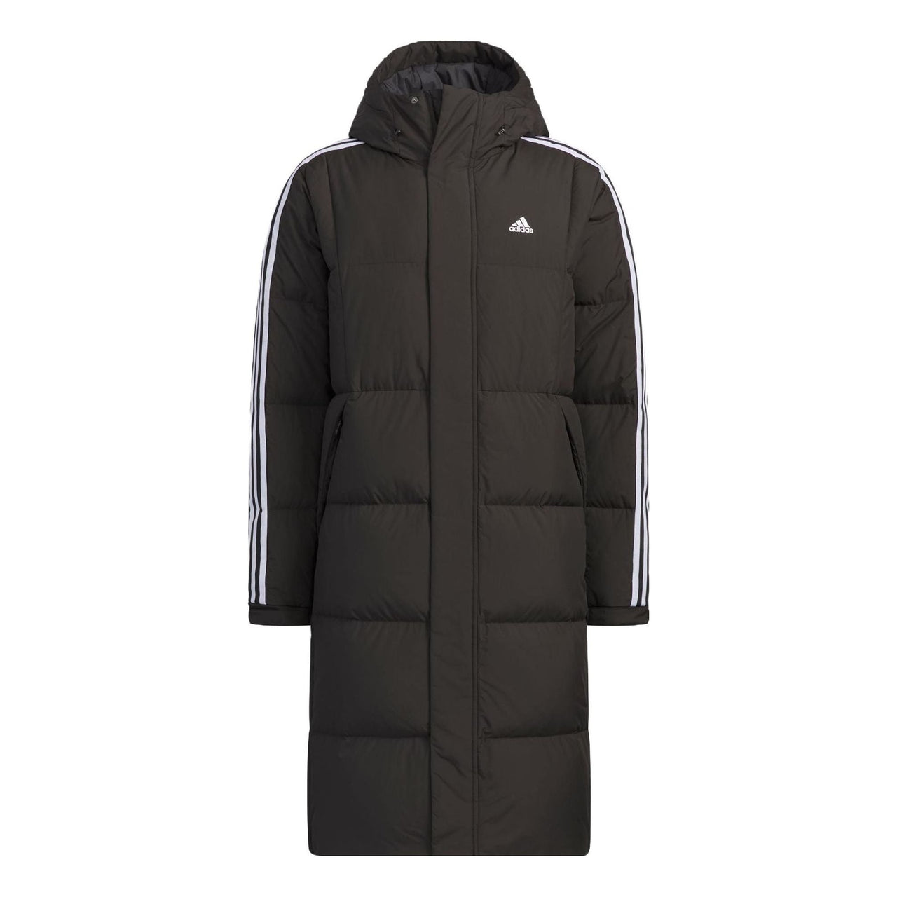 adidas 3-Stripes Long Down Jackets 'Black' IT8714