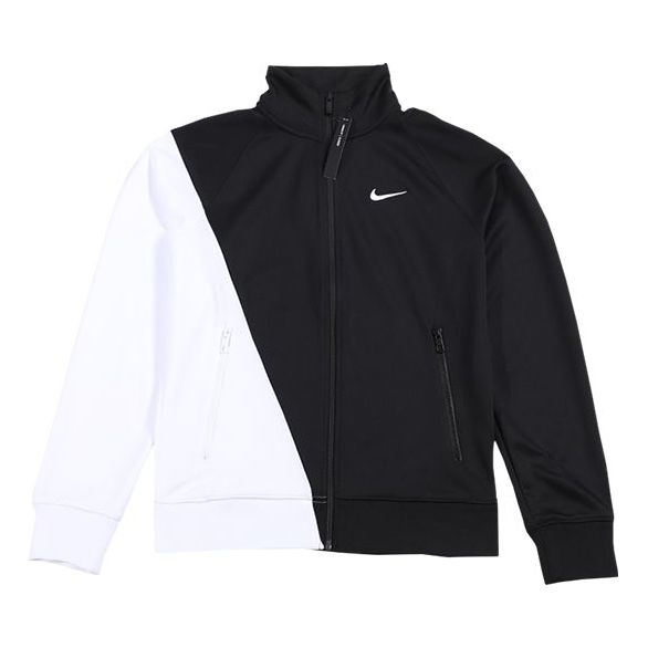 Nike Logo Colorblock Zipper Sports Jacket Black White Colorblock 'Black White' BV5288-010
