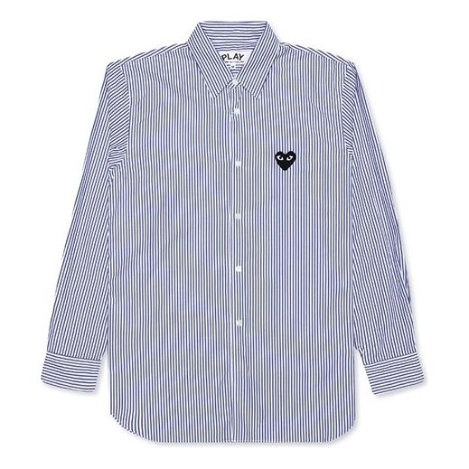COMME des GARCONS PLAY Black Emblem Striped Button Down Shirt 'Blue' AZ-B018-051-1