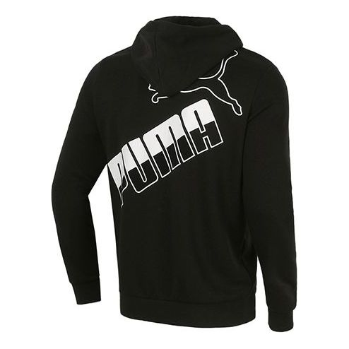 PUMA Big Logo Full Zip Up Jacket 'Black White' 588657-01