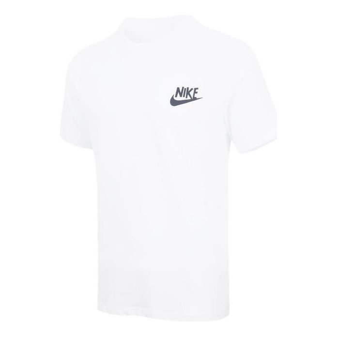 Men's Nike Sportswear Logo Alphabet Printing Round Neck Short Sleeve White T-Shirt DR7810-100