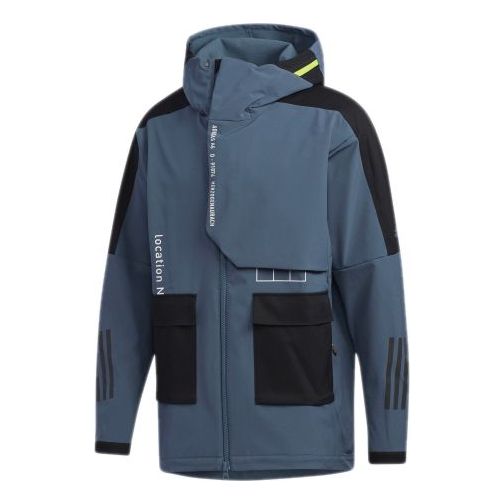 adidas M Tech Outr JKT Zipper Cardigan Casual Sports Hooded Jacket Blue FU6573