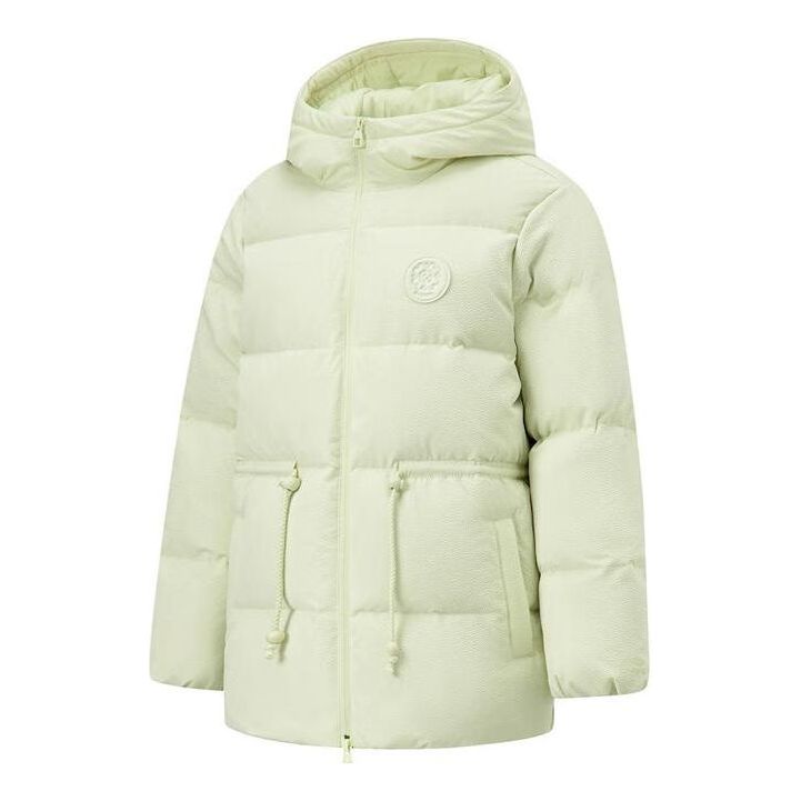 (WMNS) Li-Ning Warm Hooded Down Jacket 'Green' AYMT150-4