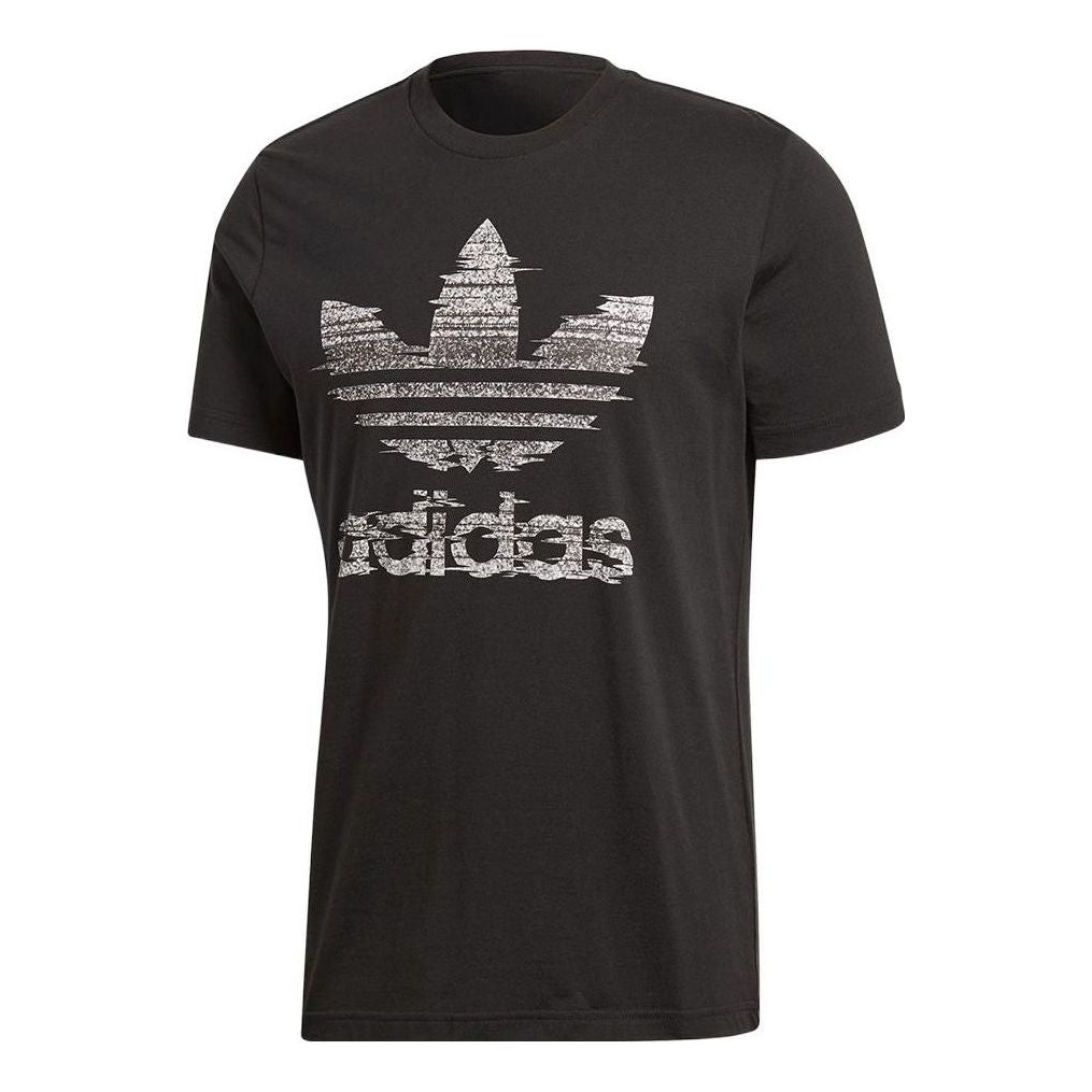 Men's adidas originals Twist Alphabet Logo Printing Round Neck Pullover Short Sleeve Black T-Shirt CE2240