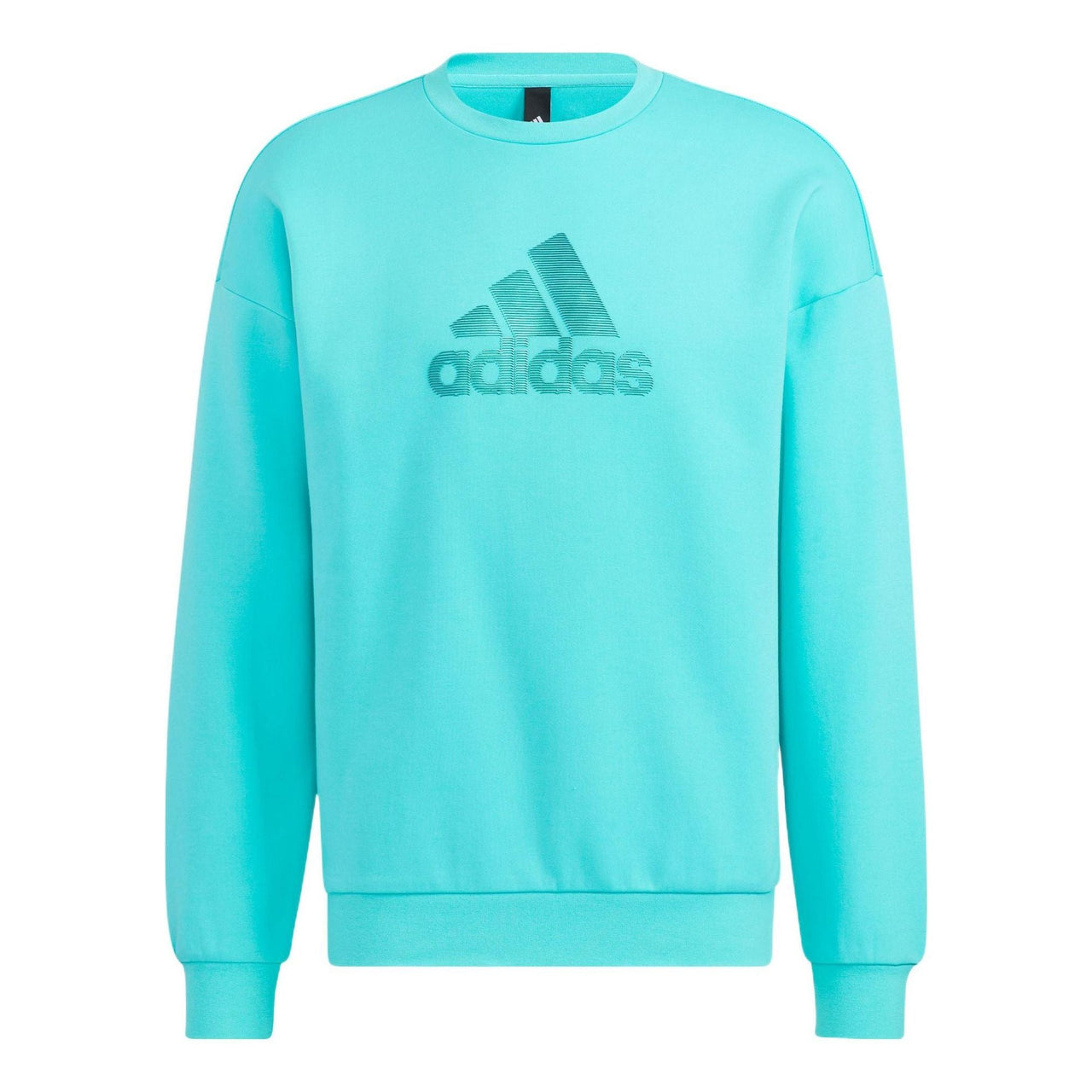 Men's adidas Logo Printing Pattern Pullover Round Neck Long Sleeves Blue HM2983