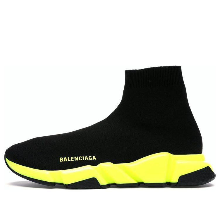 Balenciaga Speed 1.0 Sneakers 'Black Neon Yellow' 567042W05G01000