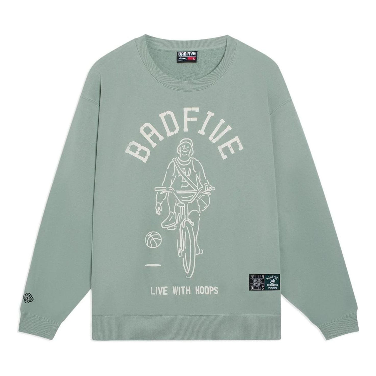 Li-Ning BadFive Live With Hoops Graphic Sweatshirt 'Green' AWDSH15-1