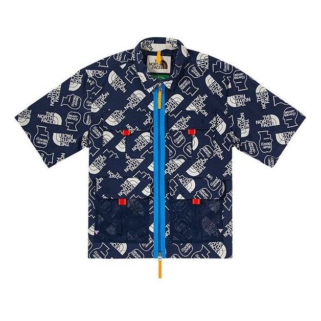 THE NORTH FACE X Brain Dead 76 Boxy Ss Mountain Shirts 'Blue' 529V-WF3