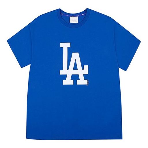 MLB NY/LA Los Angeles Dodgers Basic Big Logo Printing Sports Round Neck Short Sleeve Unisex Blue 31TS09031-07U