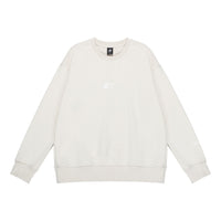 (WMNS) New Balance Logo Print Fleece Sweatshirt 'Beige White' AWT23514-MBM