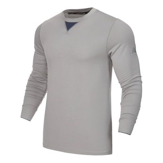 New Balance Men's New Balance Round Neck Forked Long Sleeves Gray MT13290-AG