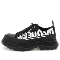 (WMNS) Alexander McQueen Tread Slick Low Lace Up Graffiti Shoes 'Black White' 708753W4RQ21006