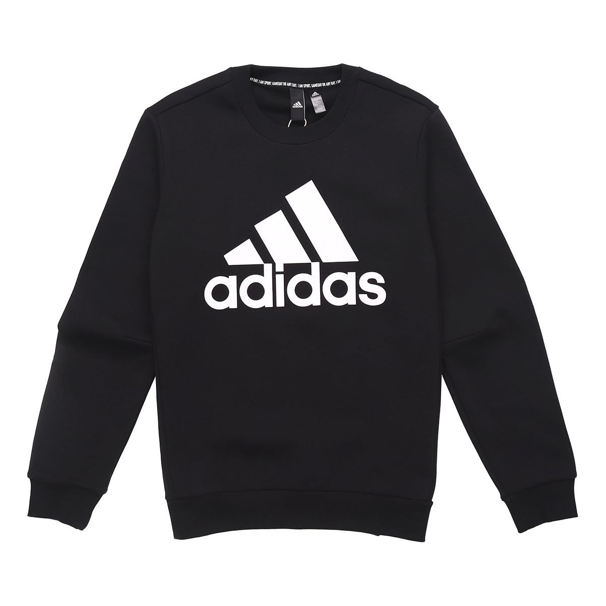 adidas Fleece Lined Stay Warm Athleisure Casual Sports Pullover Round Neck Black EB5265