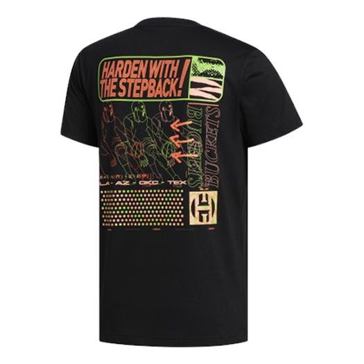 adidas Harden Stepback Basketball Sports Round Neck Short Sleeve Black FM4784