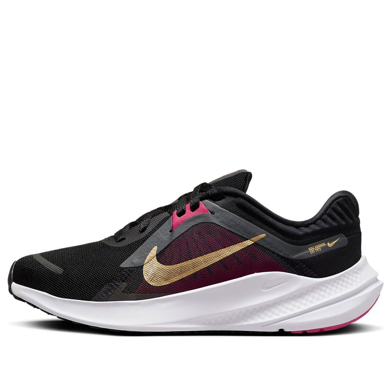 (WMNS) Nike Quest 5 'Black Dark Smoke Grey Fireberry Metallic Gold' DD9291-009