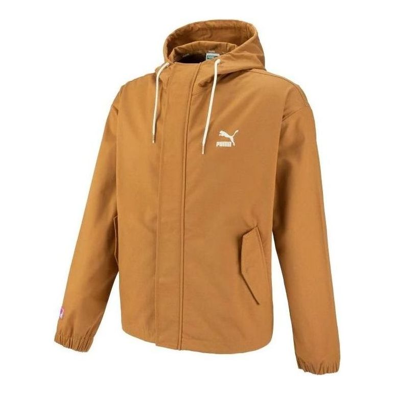 PUMA Windbreaker Hoodied Jacket 'Brown' 537523-74