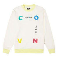Converse Sports Contrast Letter Print Crew Neck Sweatshirt 'White' 10022414-A02