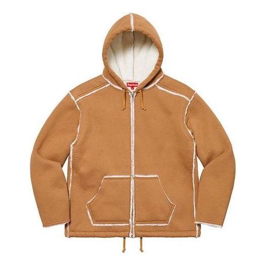 Supreme Faux Shearling Hooded Jacket 'Tan White' SUP-FW21-379