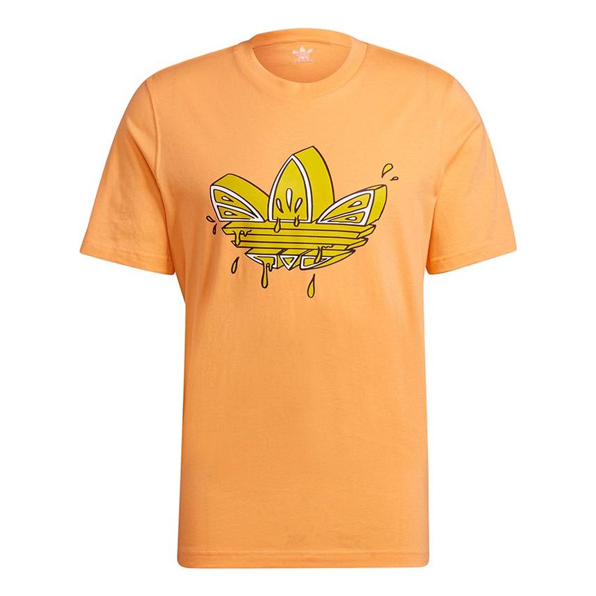 adidas originals Lemon Tee Logo Printing Sports Short Sleeve Orange GN3129